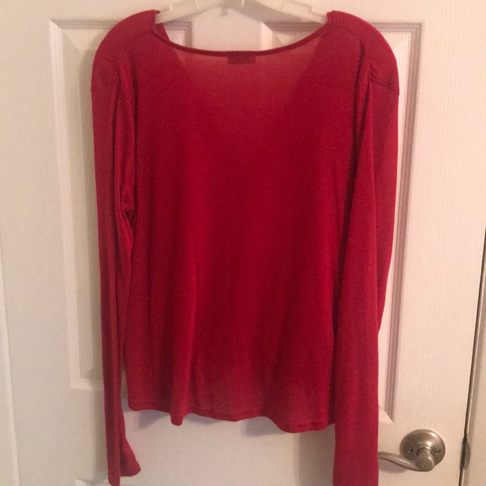 Toni Red Surplice Top - Picture 3 of 3